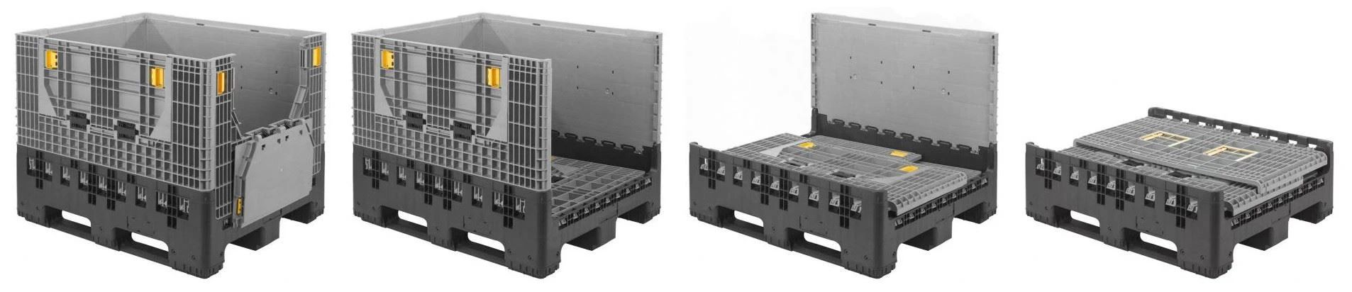 Collapsible storage pallet bins